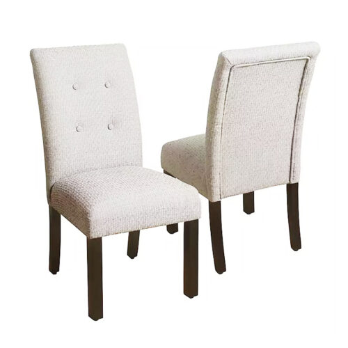 Chair parson 4 button tufted cream set of 2