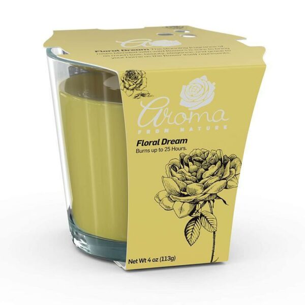 Floral Dream Candle Yellow 4Oz