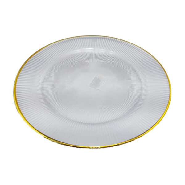Glass Charger Plate Gold Rim Krystallo