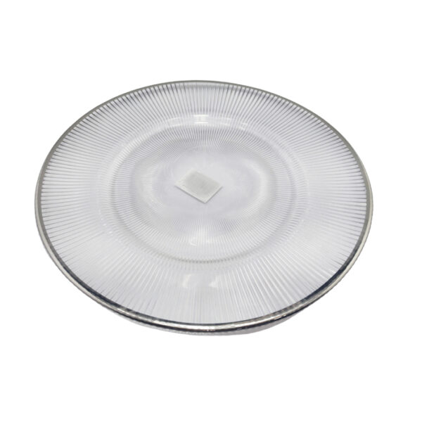 Glass Charger Plate Silver Rim Krystallo