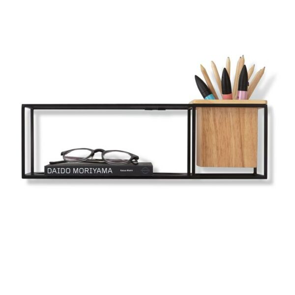 Cubist Wall Shelf Display Small Black
