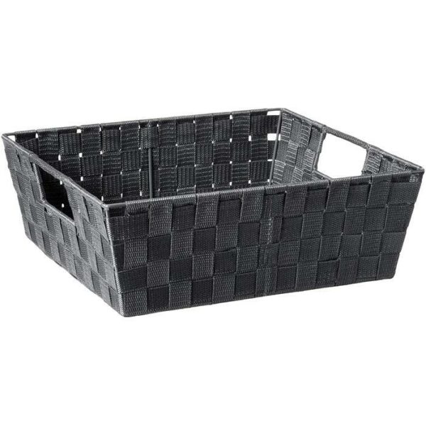 Woven Strap Bin Black Large