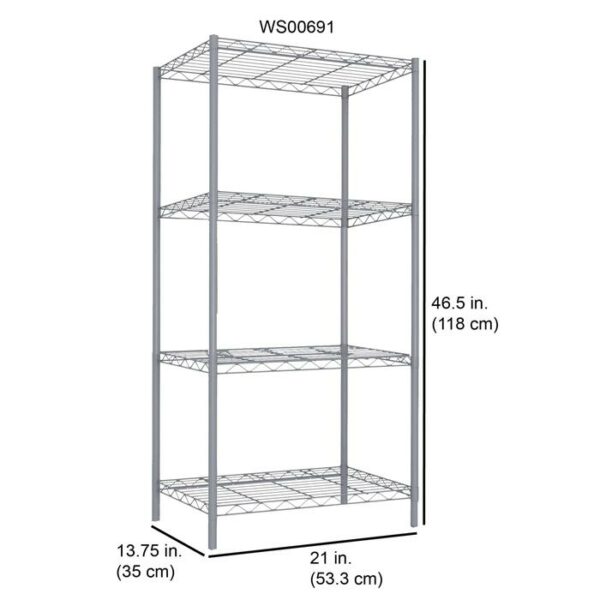 4-Layer Wire Shelf Grey
