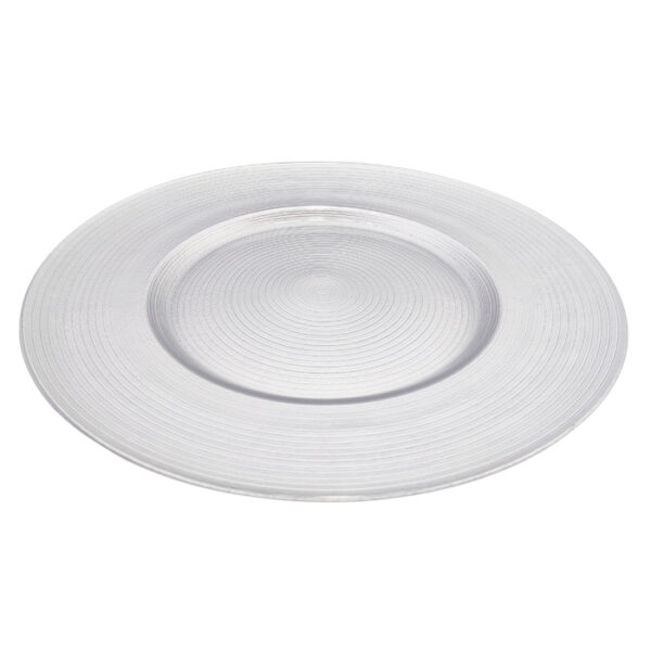 Glass Charger plate silver