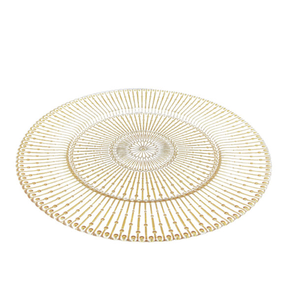Glass Charger Plate Gold