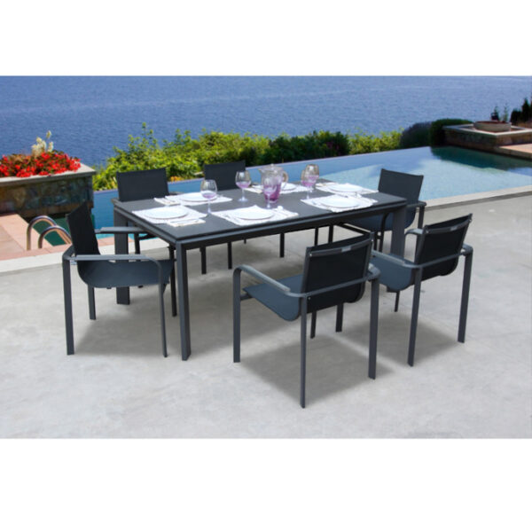 Diagonal Outdoor 7 Piece Dining Set