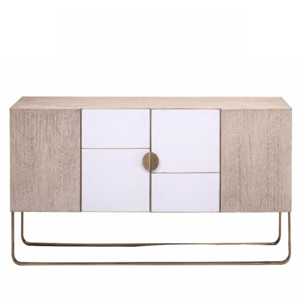 Jasmine Wide Buffet Table 2 Doors With Gold Legs