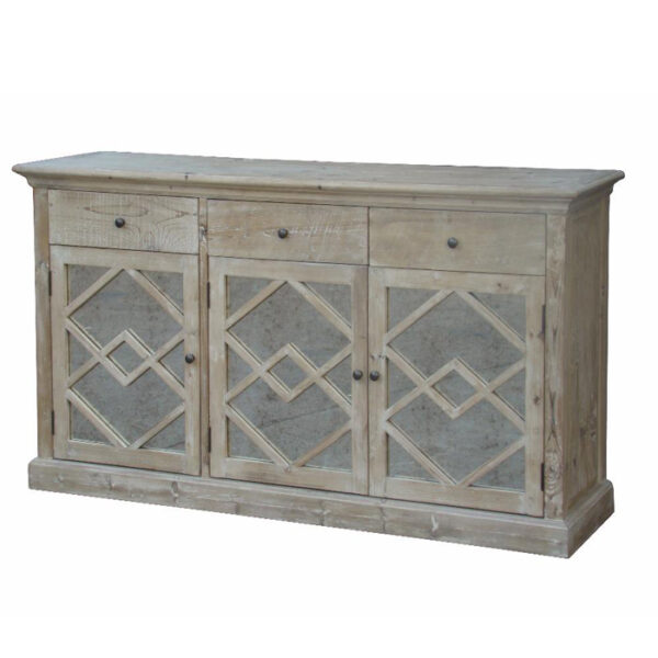 Carved 3-Door Sideboard with 3 Drawers