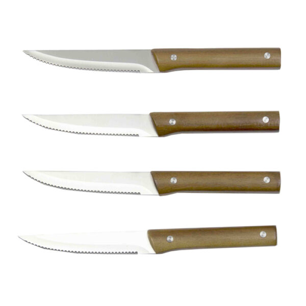 4 Pieces Steak Knife Set With Wooden
