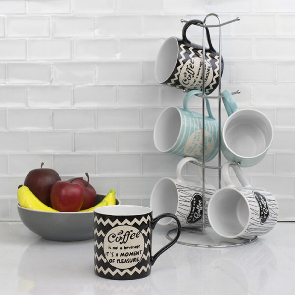 6 Pieces 11 Oz Coffee Mugs With Stand