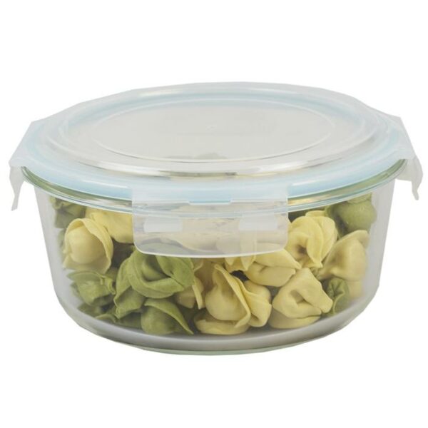 Glass Storage Container With Locking Lid Round