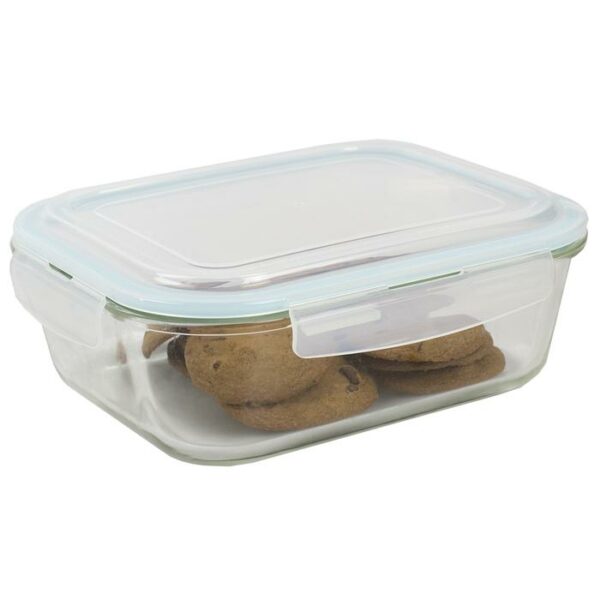 Glass Storage Container With Locking Lid Rect 76Oz