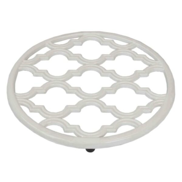Cast Iron Trivet Lattice White