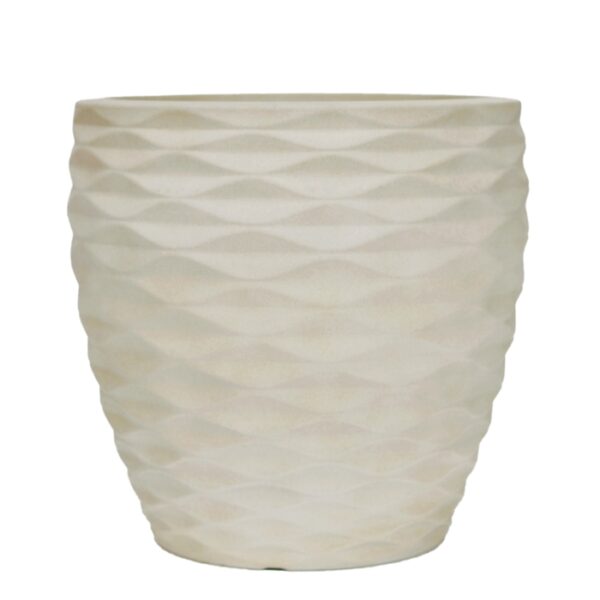 Large Teak Planter Sand Beige 43x43x41