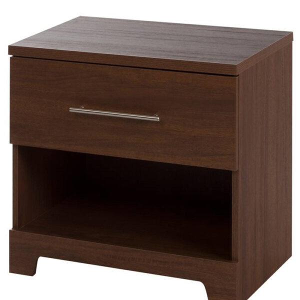 Night Stand With 1 Drawer Walnut
