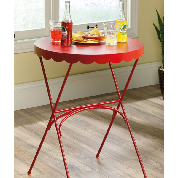 Bistro Metal Table Red 24x24x29