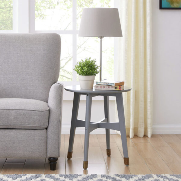 End Table Round Gray 20x22.5