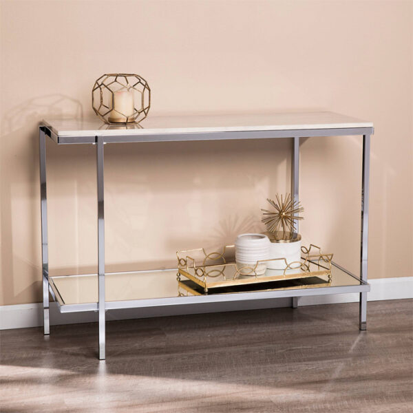 Console Table Faux Marble Top 43.5x72