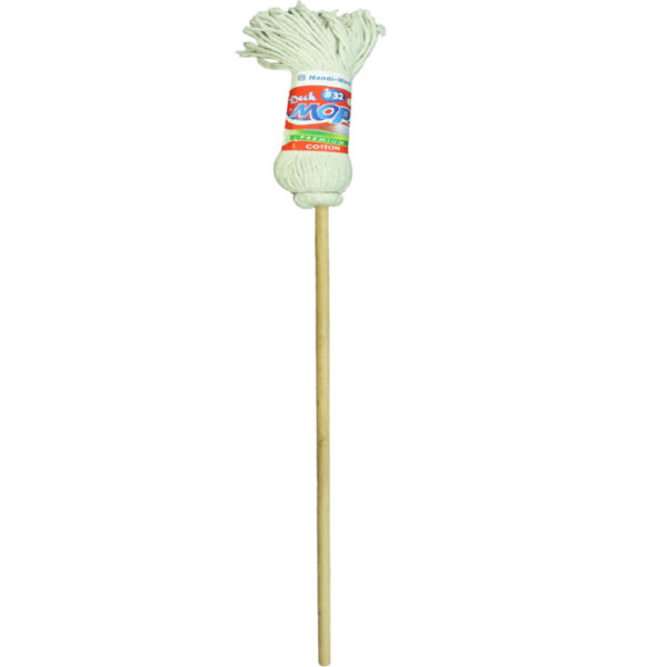 Mop Deck White Cotton Yarn 110Cm Wooden Handle