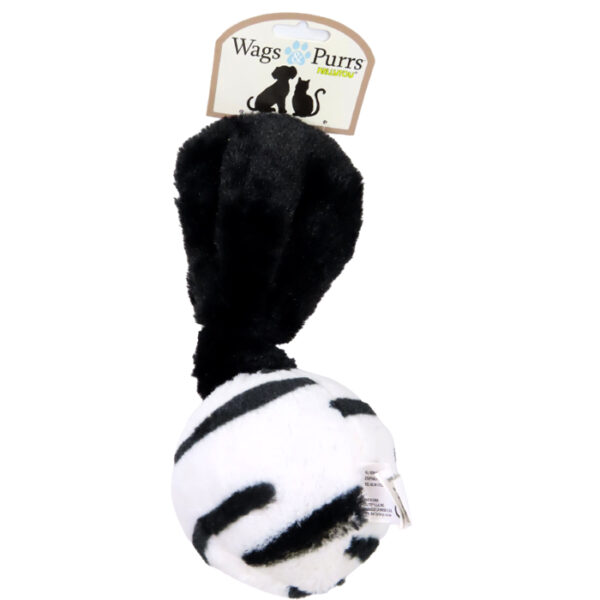 Dog Toy Plush Ball Zebra 11 Inch