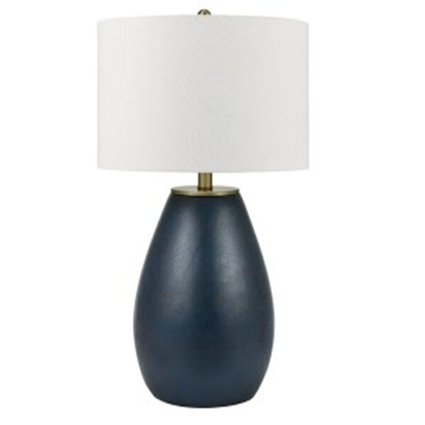 Black Table Lamp 29.5H White Shade