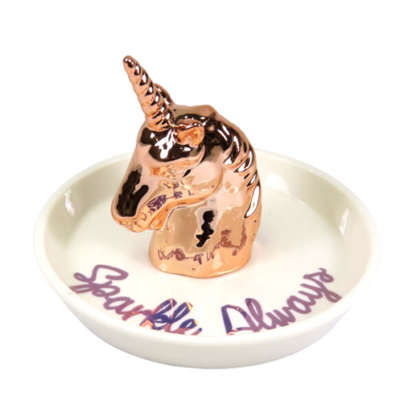 Ceramic Tray Trinket Unicorn 6x6x4.5