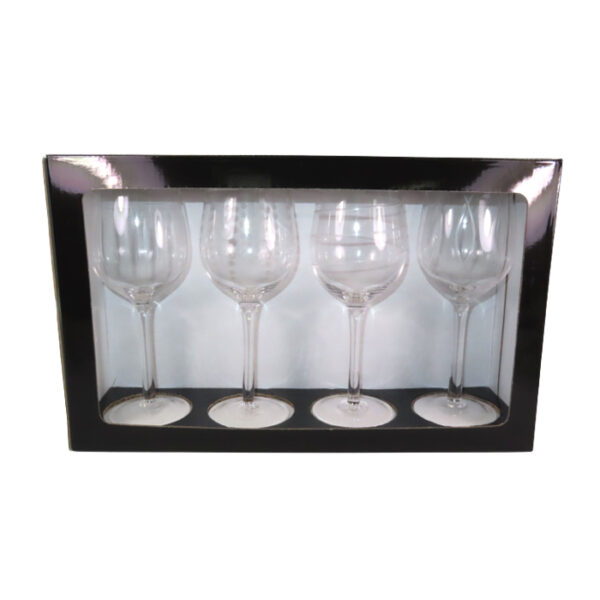 Set Of 4 Wine Glass Etched