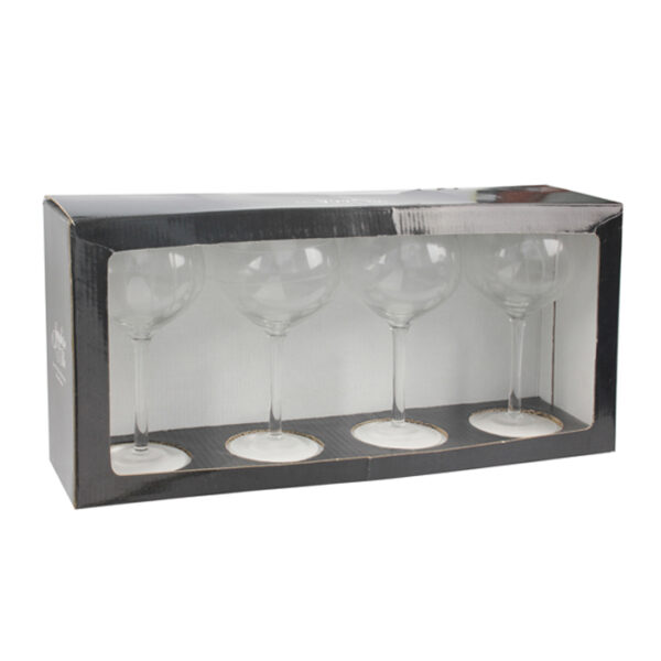 Set Of 4 Wine Glass Hand Etched