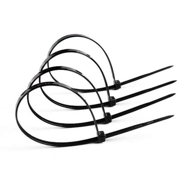 Black Plastic Handcuff 4x300mm 100 Pieces