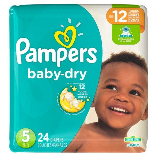 Pampers Baby-Dry 24 Ct Diapers Size 5 Jumbo Pack