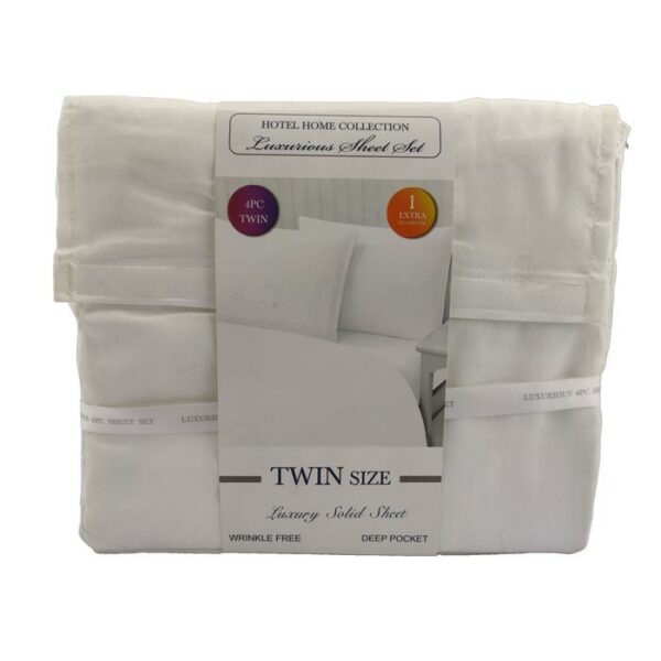 4 Pieces Open Pack Sheets Solid Twin White