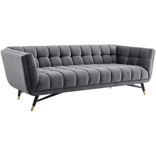 Adept Performance Velvet Sofa gray