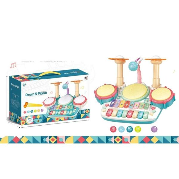 Combination Drum & Piano With Light