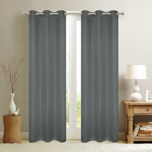 Olney 2x38x84 Embossed Sami Black Out Gromme Grey