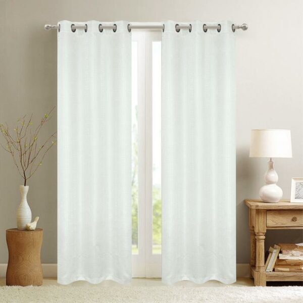 Olney 2x38x84 Embossed Sami Black Out Gromme White