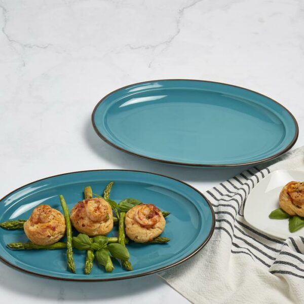 2 Pieces Stoneware Platters