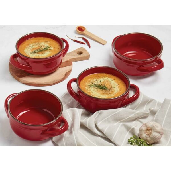 4 Pieces Soup Bowl Set Red