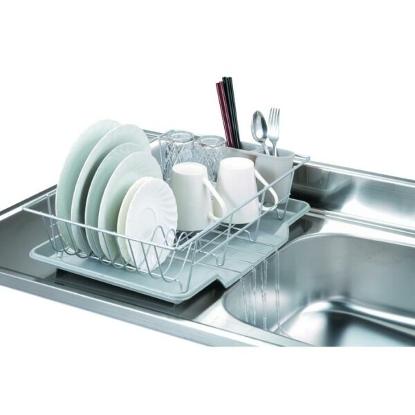 3 Piece Dish Drainer Silver