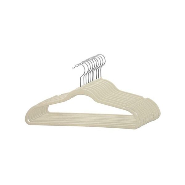 10 Pack Velvet Hangers Ivory