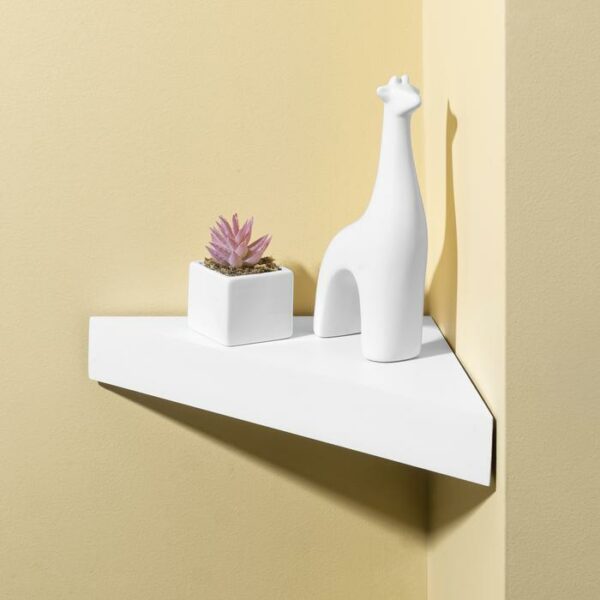 10" Corner Floating Shelf White