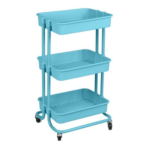 3 Tier Rolling Cart Bleu