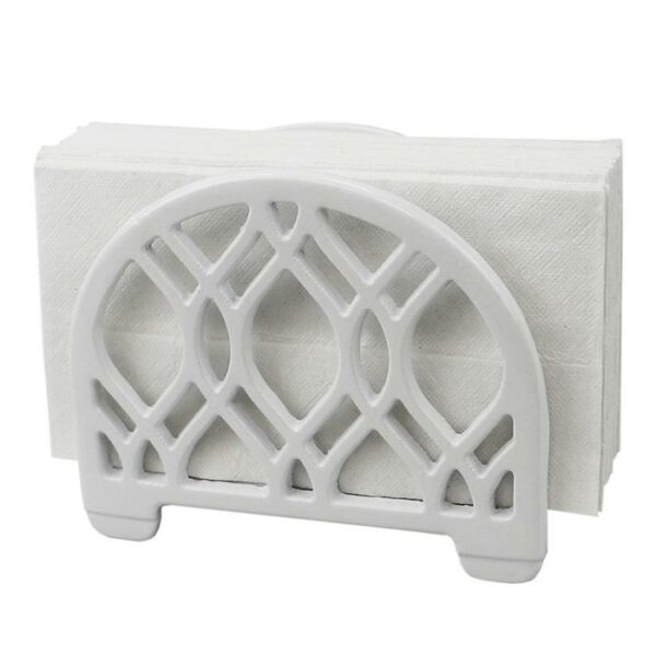 Cast Iron Napkin Holder Iris White