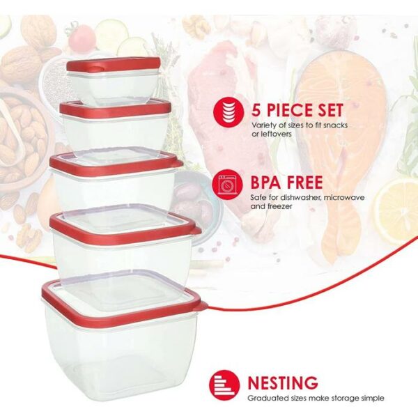 5 Piece Square Storage Containers