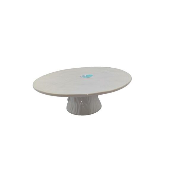 Porcelain Fake Wood Round Cake Stand