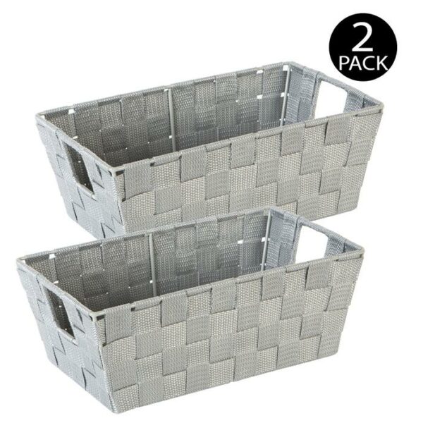 2 Pack Woven Strap Small Shelf Tote