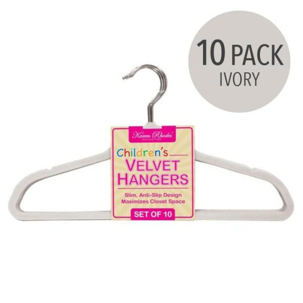 Childrens 10 Pack Velvet Hanger Ivory