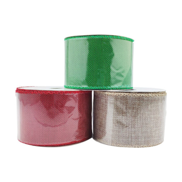 2 1/2" Wired Burlap Ribbon 10 Yards Assorted Color
