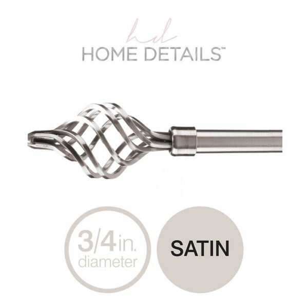 Modern Twist Decorative Curtain Rod 48-86" Satin