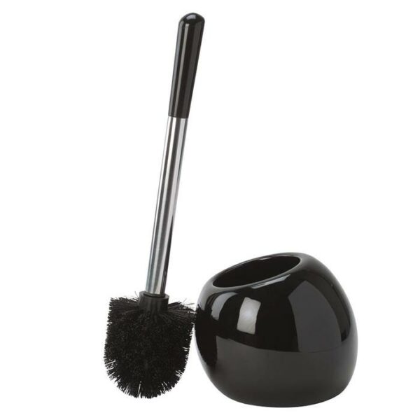 Ceramic Dome Toilet Brush Holder Black