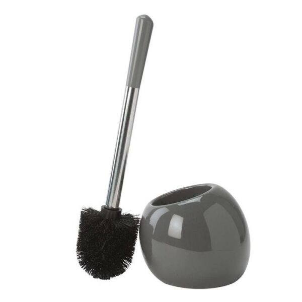 Ceramic Dome Toilet Brush Holder Grey